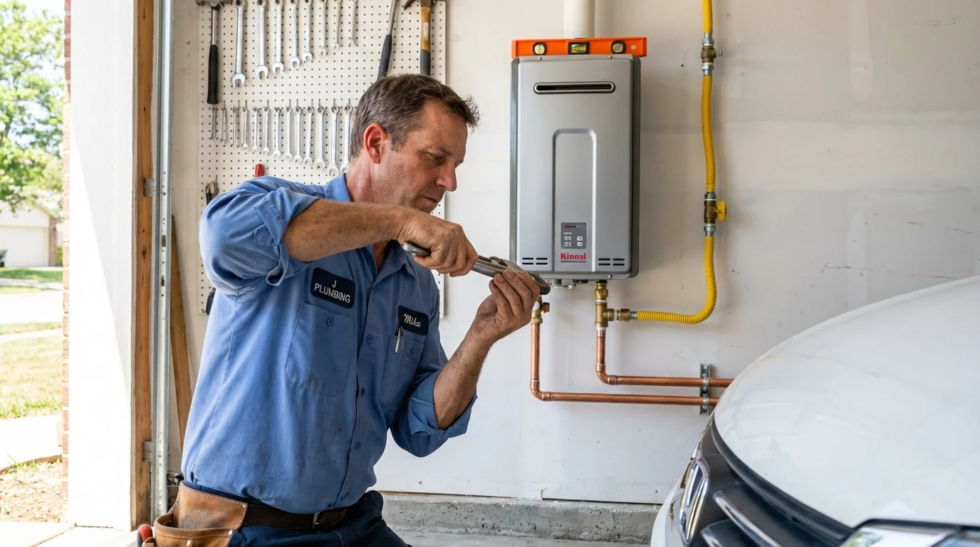 Tankless water heater installation by a Johns Plumbing LLC plumber in Hallstead